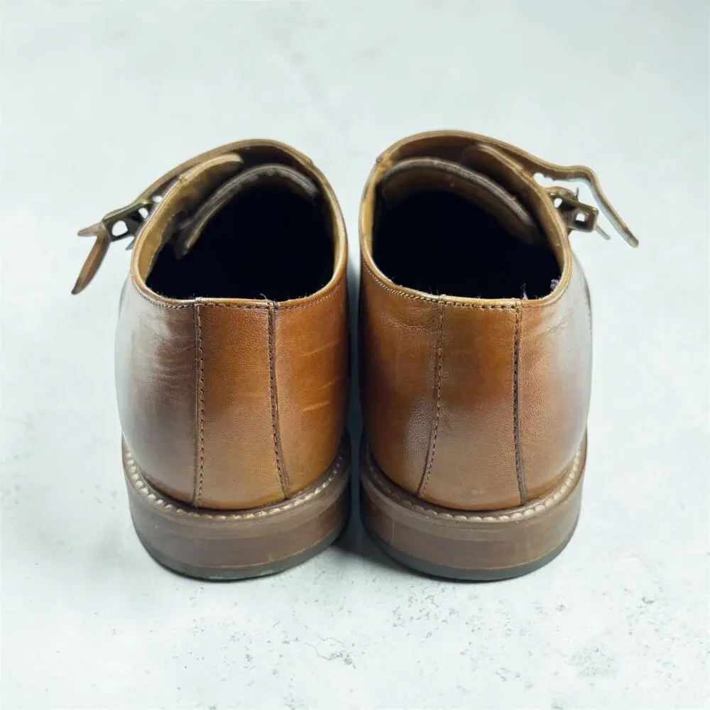 ALDO LOLLER Brown Faux Leather Double Monk Strap Round Toe Dress Shoes US 12